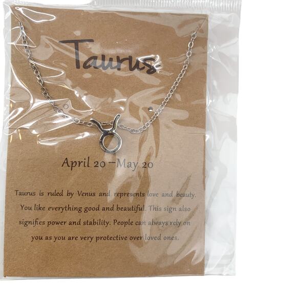 2/$30 Astrology Necklace Taurus Silver Tone Constellation Necklace Gift Simple - Picture 4 of 5